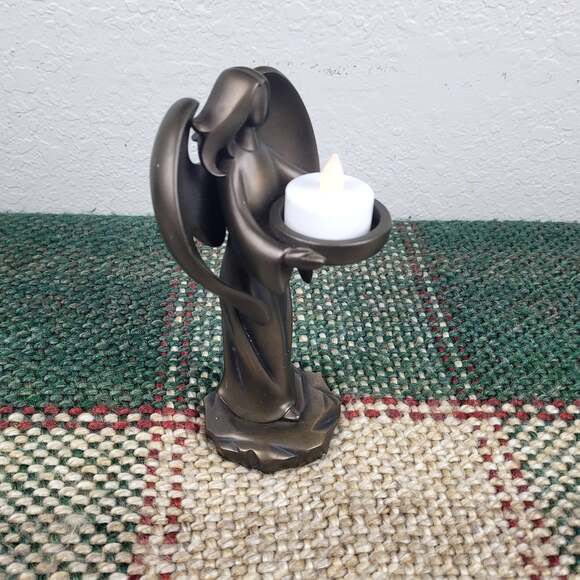 PartyLite Bronze Finish Angel Tealight Candle Holder - Picture 5 of 6